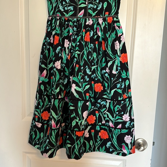 Kate Spade Navy Floral Hummingbird Dress - Size 0 - Picture 3 of 8
